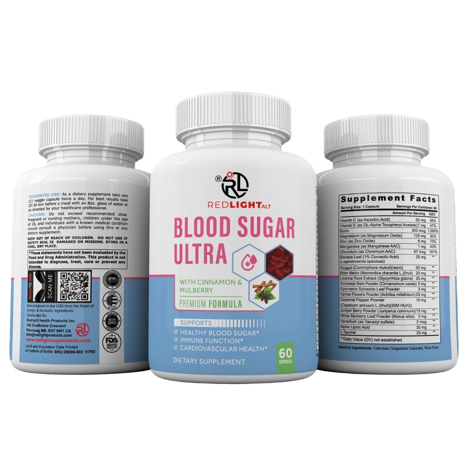 Redlight ALT blood sugar support supplement for diabetes