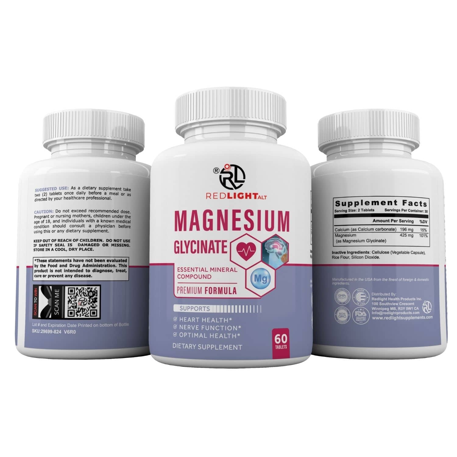 Redlight ALT pure magnesium glycinate capsules